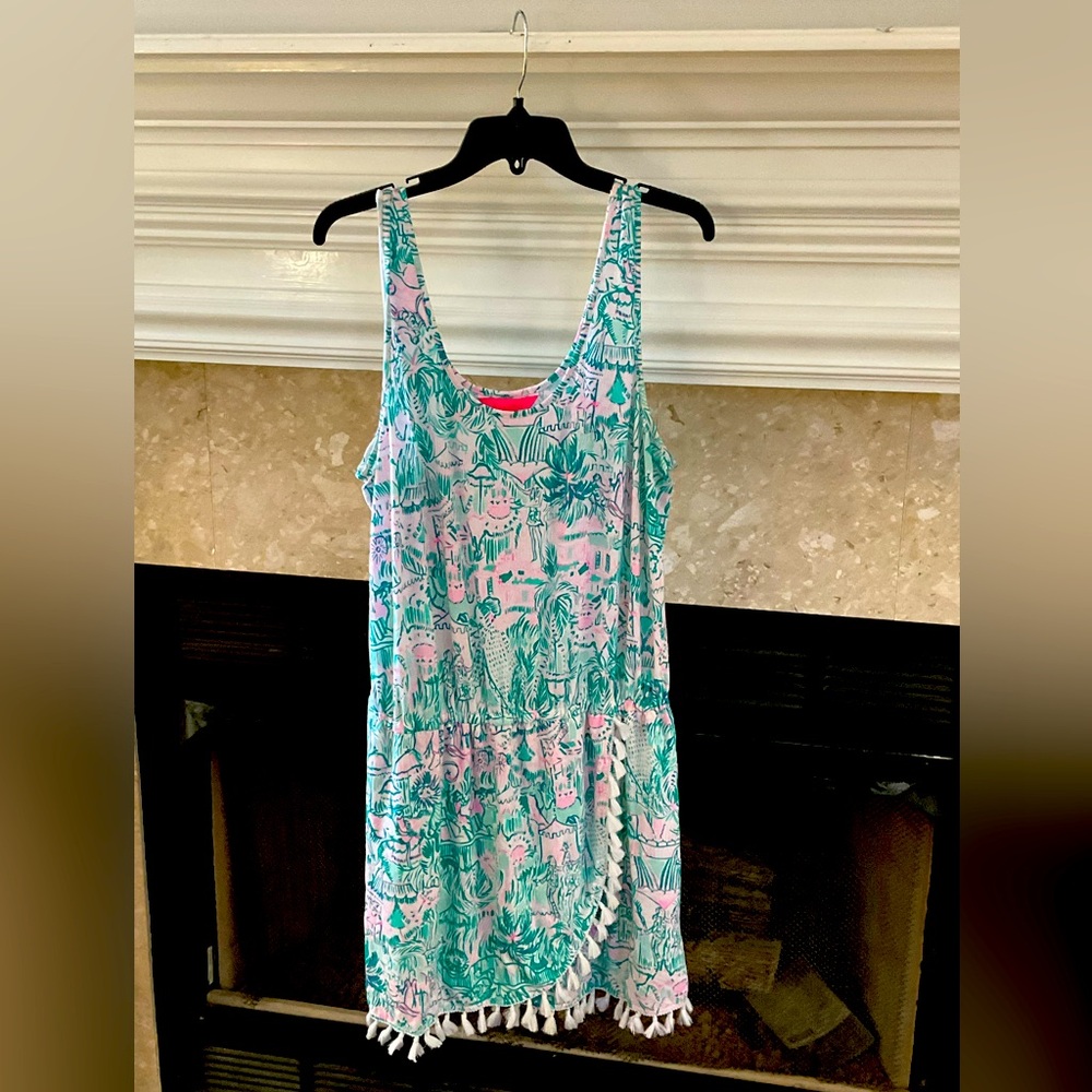 GUC Lilly Pulitzer Jarrett romper Bright Agate Green Colorful Camelflage XL